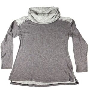 Columbia Womens XL Cowl Neck Tunic Pullover Heather Purple Grey Long Sleeve Top